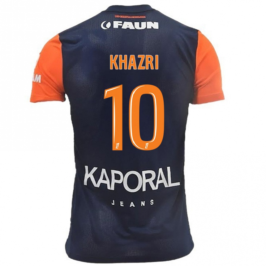 Enfant Football Maillot Wahbi Khazri #10 Bleu Marine Orange Tenues Domicile 2024/25