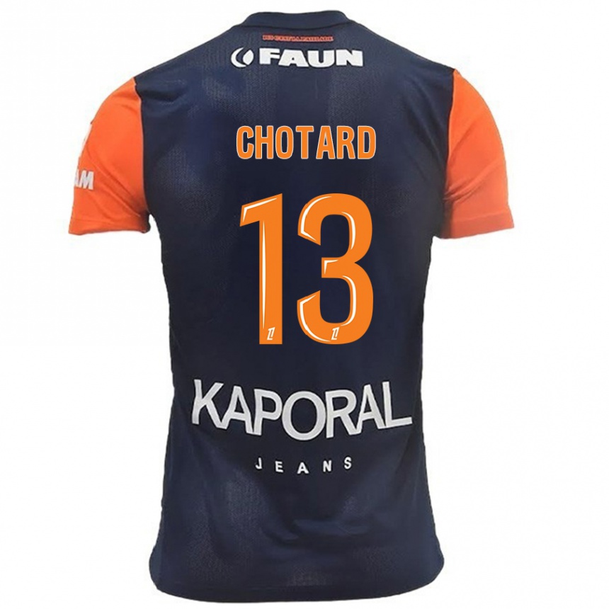 Enfant Football Maillot Joris Chotard #13 Bleu Marine Orange Tenues Domicile 2024/25