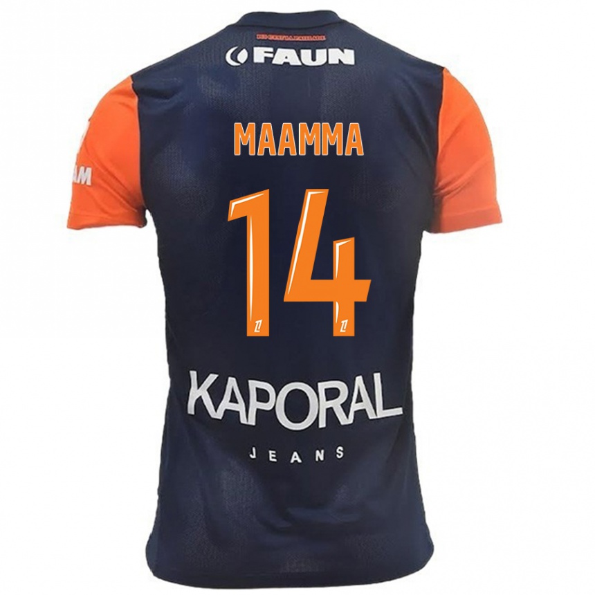 Enfant Football Maillot Othmane Maamma #14 Bleu Marine Orange Tenues Domicile 2024/25