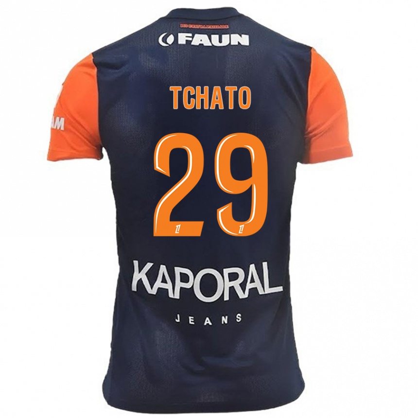 Enfant Football Maillot Enzo Tchato #29 Bleu Marine Orange Tenues Domicile 2024/25