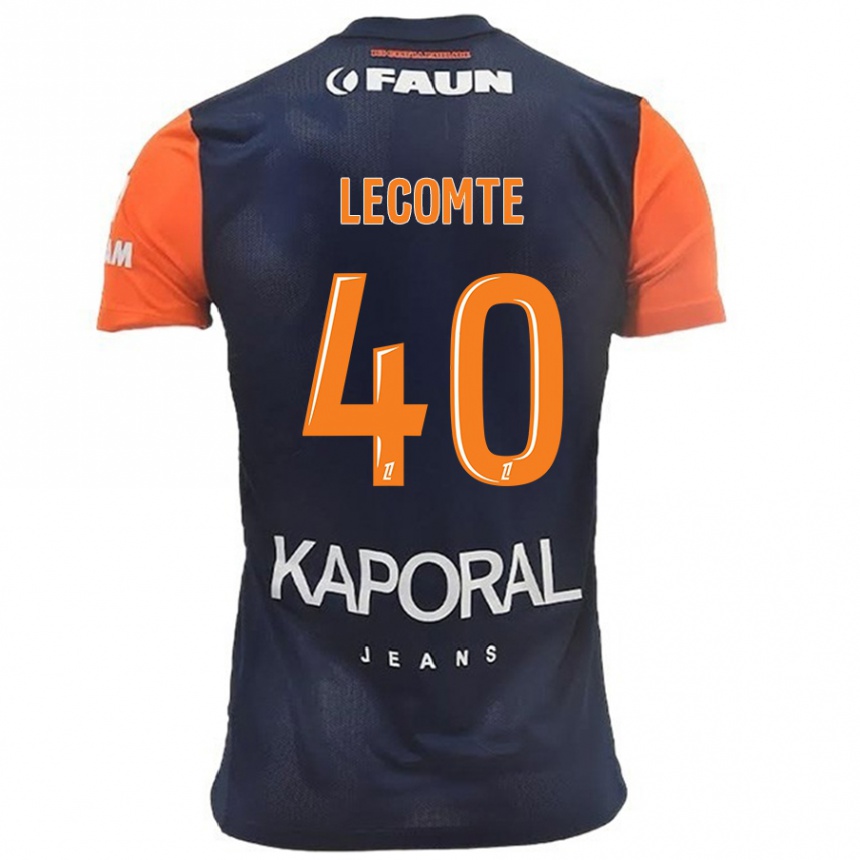 Enfant Football Maillot Benjamin Lecomte #40 Bleu Marine Orange Tenues Domicile 2024/25