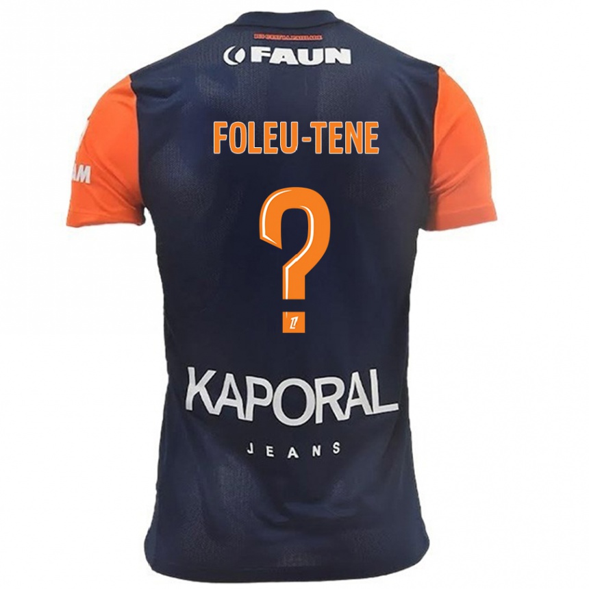 Enfant Football Maillot Kévin Foleu-Tene #0 Bleu Marine Orange Tenues Domicile 2024/25