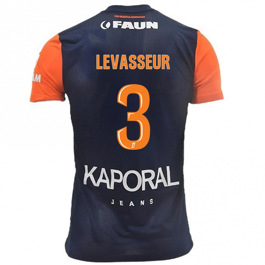 Enfant Football Maillot Marie Levasseur #3 Bleu Marine Orange Tenues Domicile 2024/25