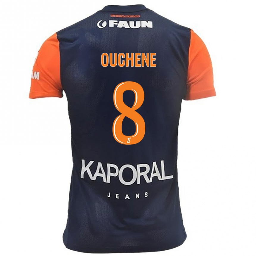 Enfant Football Maillot Sonia Ouchène #8 Bleu Marine Orange Tenues Domicile 2024/25