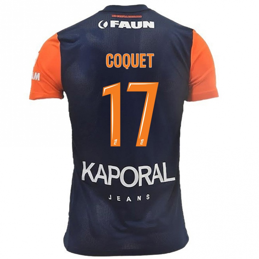 Enfant Football Maillot Judith Coquet #17 Bleu Marine Orange Tenues Domicile 2024/25