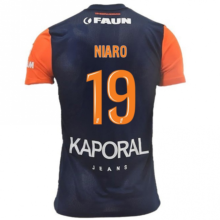 Enfant Football Maillot Esther Mbakem-Niaro #19 Bleu Marine Orange Tenues Domicile 2024/25