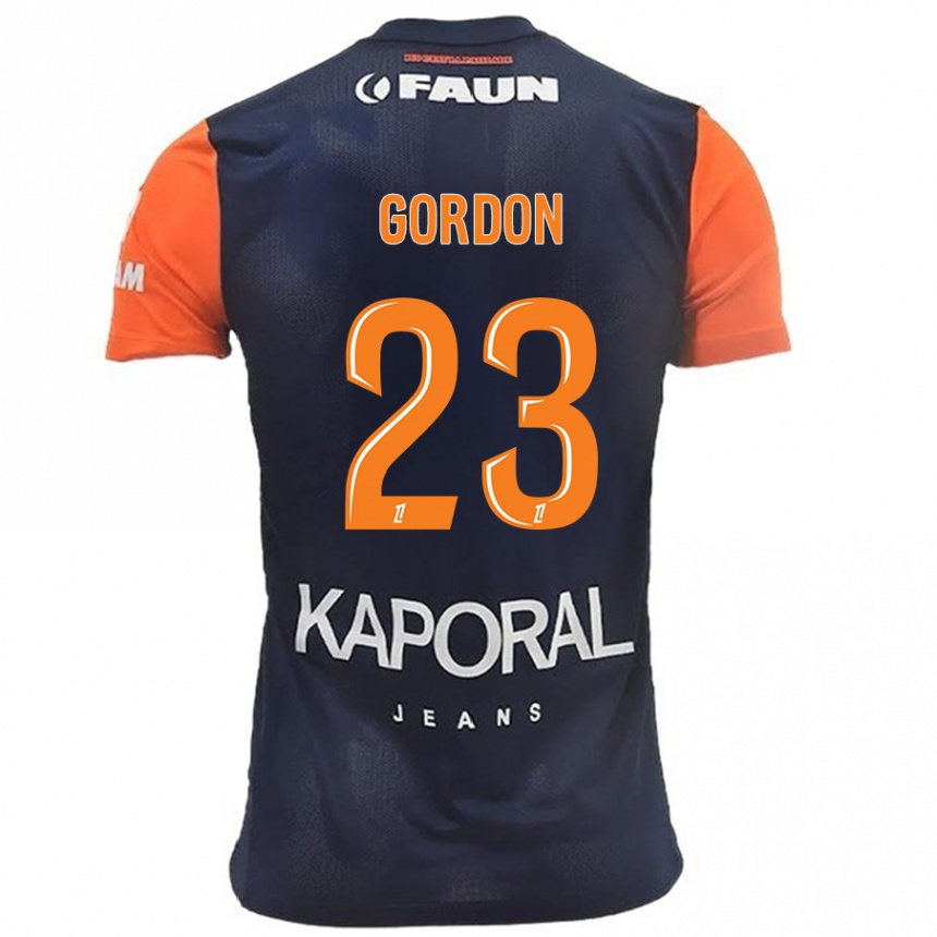 Enfant Football Maillot Sh'nia Gordon #23 Bleu Marine Orange Tenues Domicile 2024/25