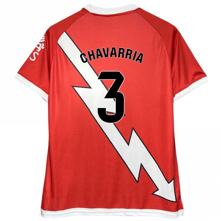 Enfant Football Maillot Pep Chavarría #3 Blanc Rouge Tenues Domicile 2024/25