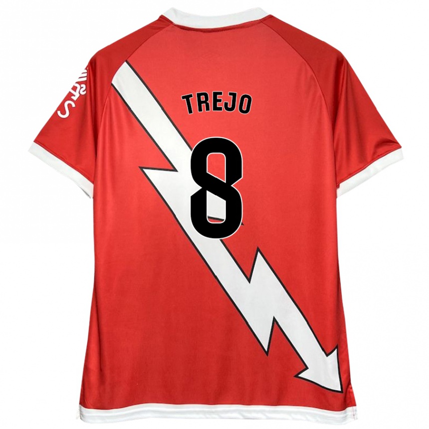 Enfant Football Maillot Óscar Trejo #8 Blanc Rouge Tenues Domicile 2024/25