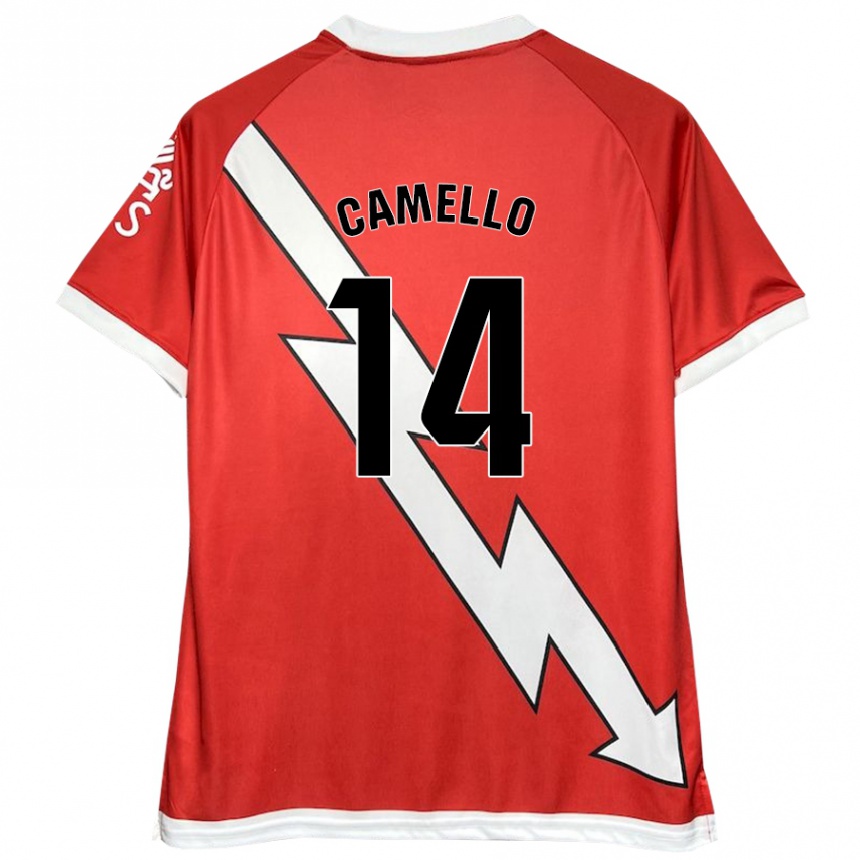 Enfant Football Maillot Sergio Camello #14 Blanc Rouge Tenues Domicile 2024/25