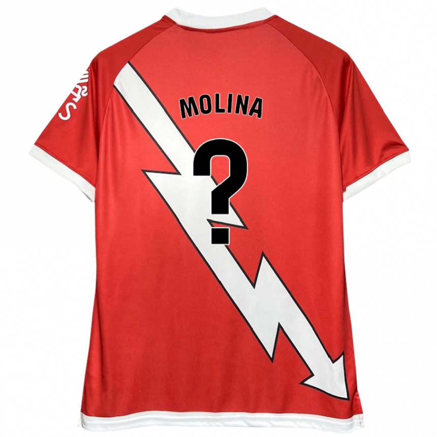 Enfant Football Maillot Adrián Molina #0 Blanc Rouge Tenues Domicile 2024/25