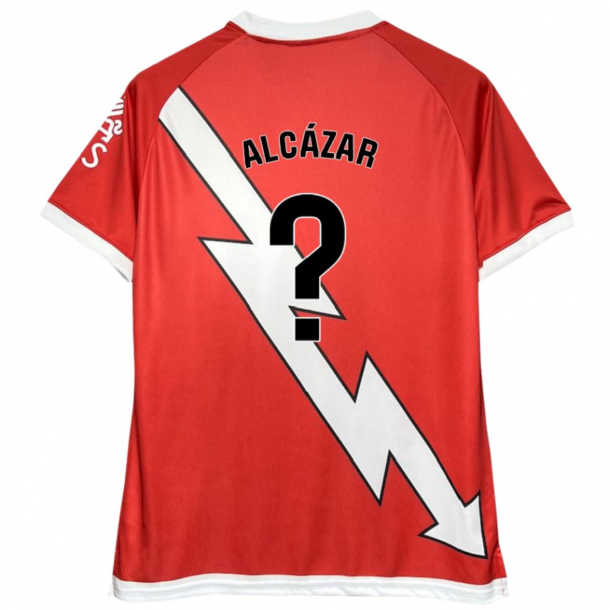 Enfant Football Maillot Javier Alcázar #0 Blanc Rouge Tenues Domicile 2024/25