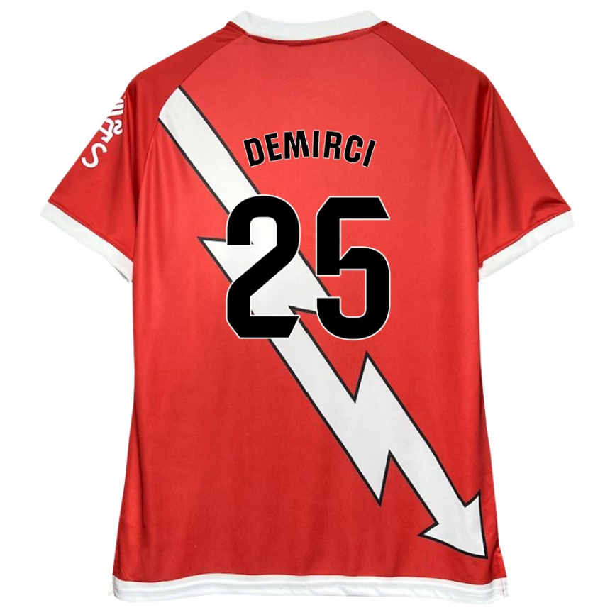 Enfant Football Maillot Mert Demirci #25 Blanc Rouge Tenues Domicile 2024/25