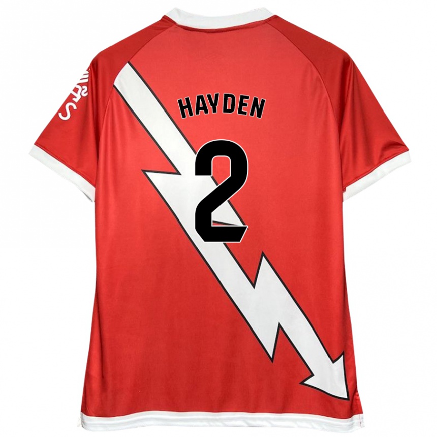 Enfant Football Maillot Danielle Hayden #2 Blanc Rouge Tenues Domicile 2024/25