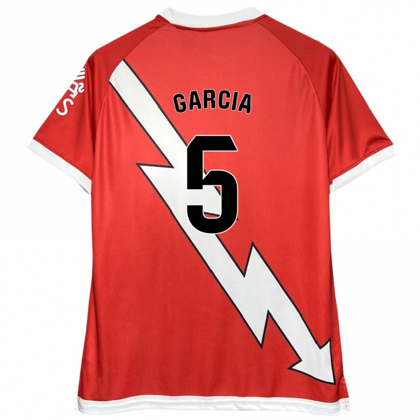 Enfant Football Maillot Miguel García #5 Blanc Rouge Tenues Domicile 2024/25