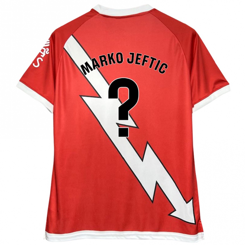 Enfant Football Maillot Marko Jeftic #0 Blanc Rouge Tenues Domicile 2024/25