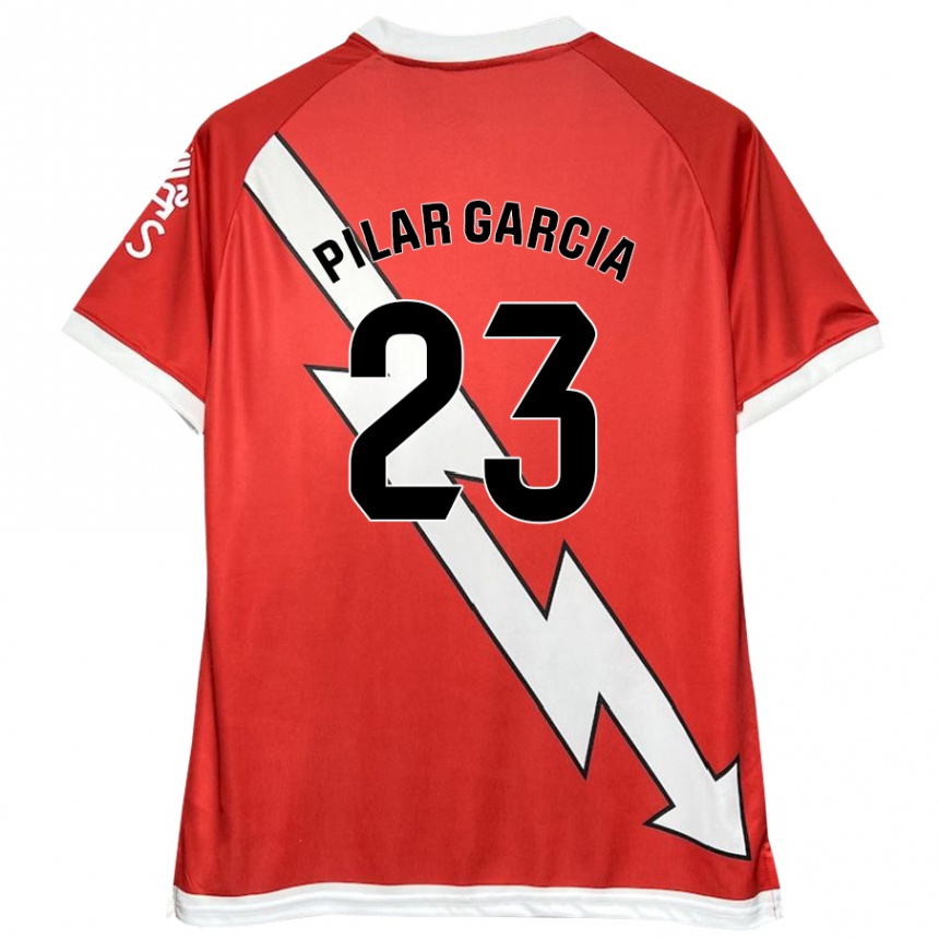 Enfant Football Maillot María Pilar García Villalba #23 Blanc Rouge Tenues Domicile 2024/25