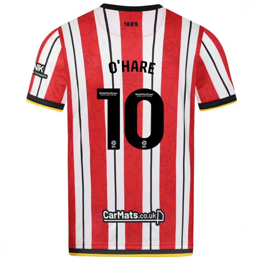 Enfant Football Maillot Callum O'hare #10 Rayures Blanches Rouges Tenues Domicile 2024/25