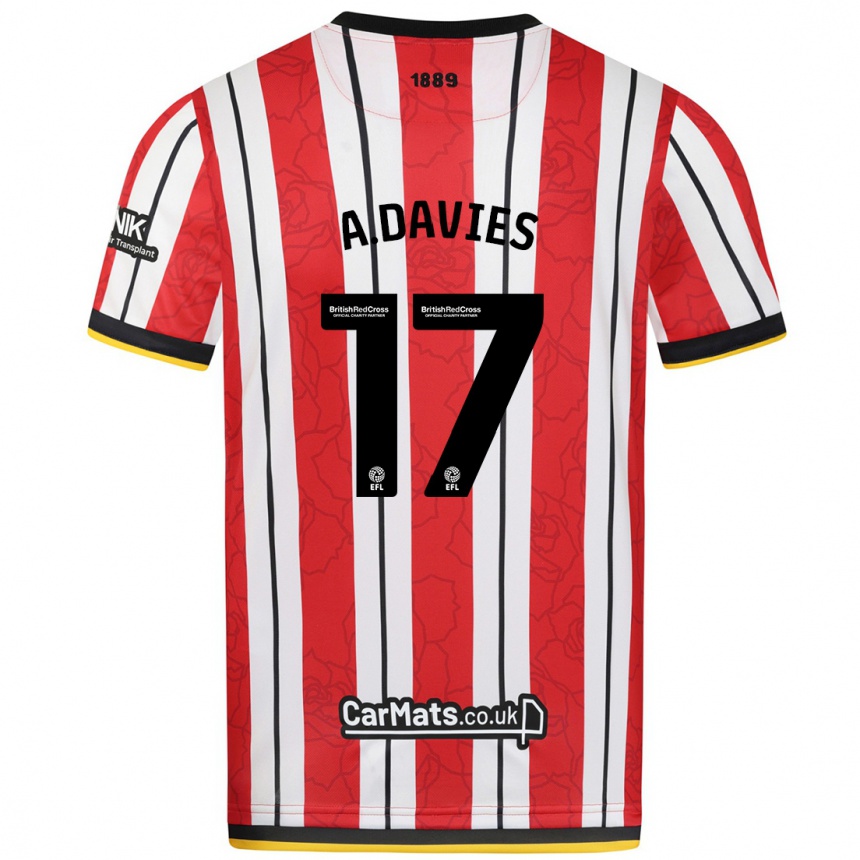 Enfant Football Maillot Adam Davies #17 Rayures Blanches Rouges Tenues Domicile 2024/25