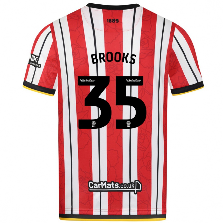 Enfant Football Maillot Andre Brooks #35 Rayures Blanches Rouges Tenues Domicile 2024/25