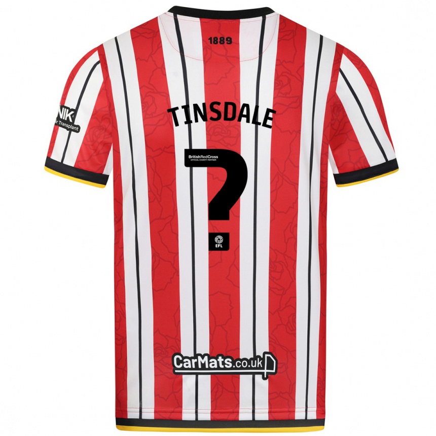 Enfant Football Maillot Jay Tinsdale #0 Rayures Blanches Rouges Tenues Domicile 2024/25