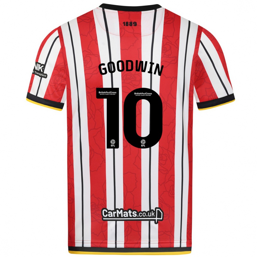 Enfant Football Maillot Isobel Goodwin #10 Rayures Blanches Rouges Tenues Domicile 2024/25