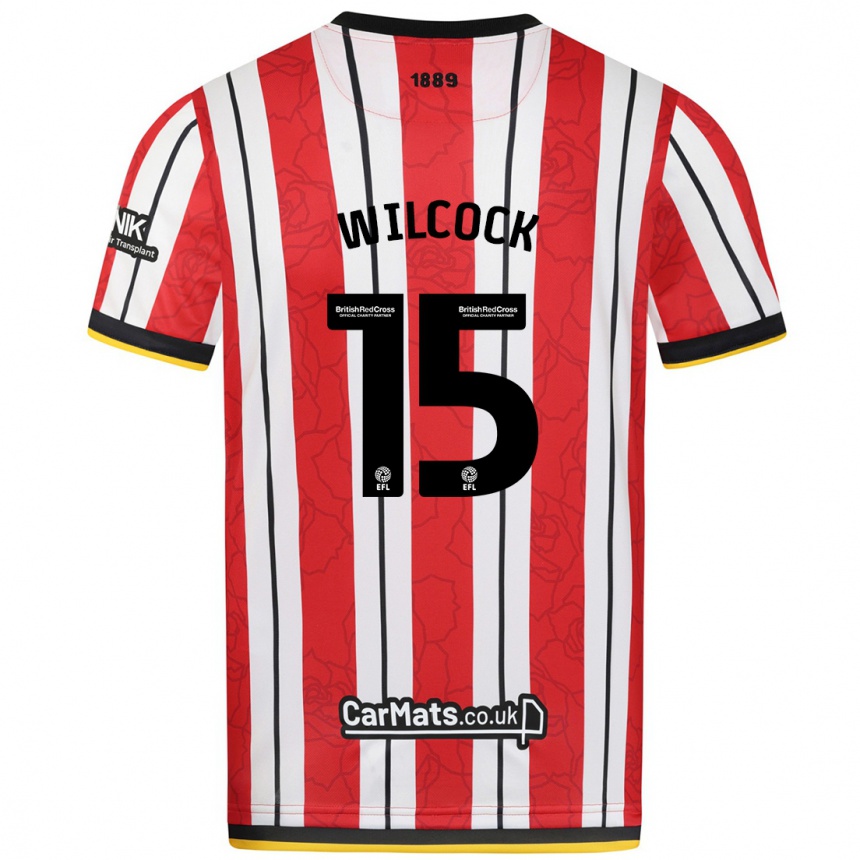 Enfant Football Maillot Tamara Wilcock #15 Rayures Blanches Rouges Tenues Domicile 2024/25