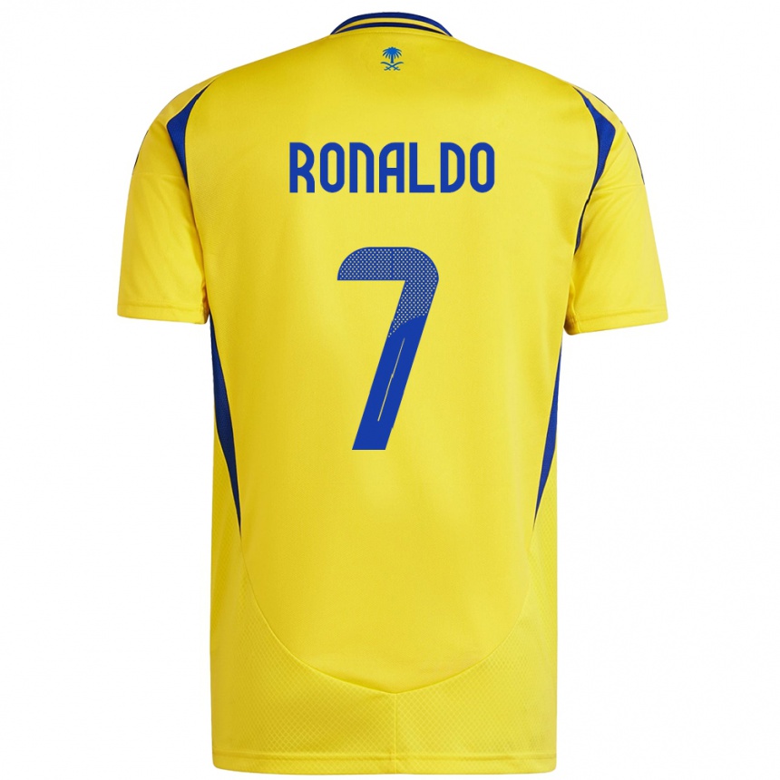 Enfant Football Maillot Cristiano Ronaldo #7 Jaune Bleu Tenues Domicile 2024/25