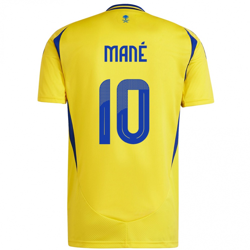 Enfant Football Maillot Sadio Mane #10 Jaune Bleu Tenues Domicile 2024/25