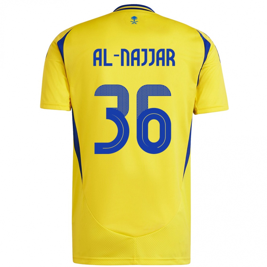 Enfant Football Maillot Raghed Al-Najjar #36 Jaune Bleu Tenues Domicile 2024/25