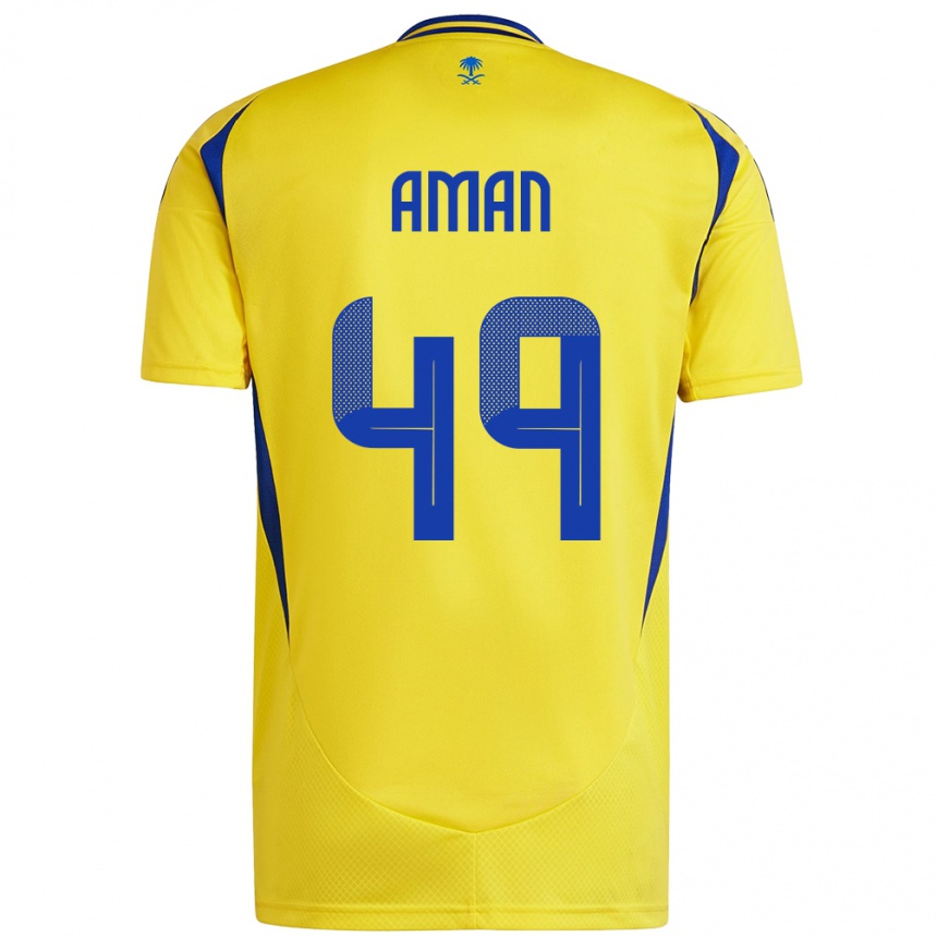 Enfant Football Maillot Awad Aman #49 Jaune Bleu Tenues Domicile 2024/25