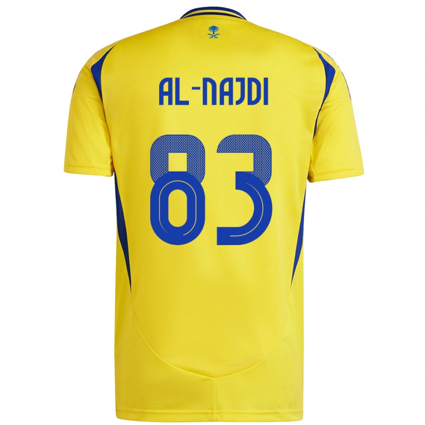 Enfant Football Maillot Salem Al-Najdi #83 Jaune Bleu Tenues Domicile 2024/25