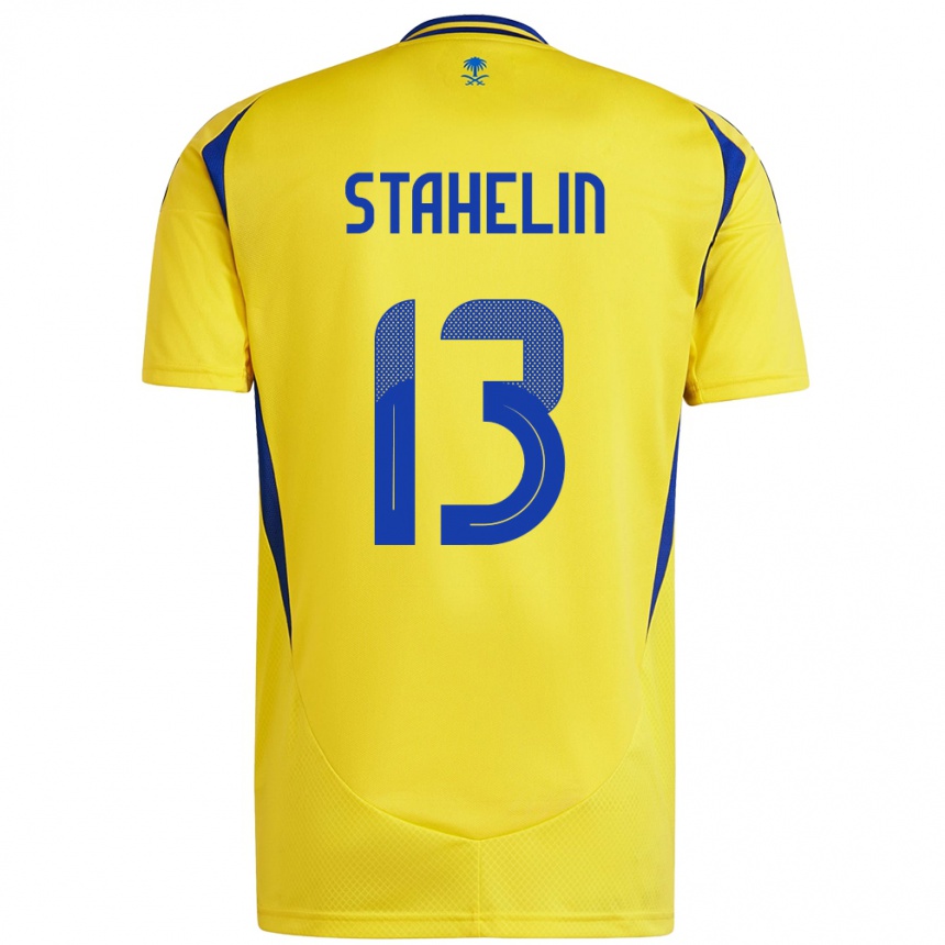 Enfant Football Maillot Izabela Stahelin #13 Jaune Bleu Tenues Domicile 2024/25