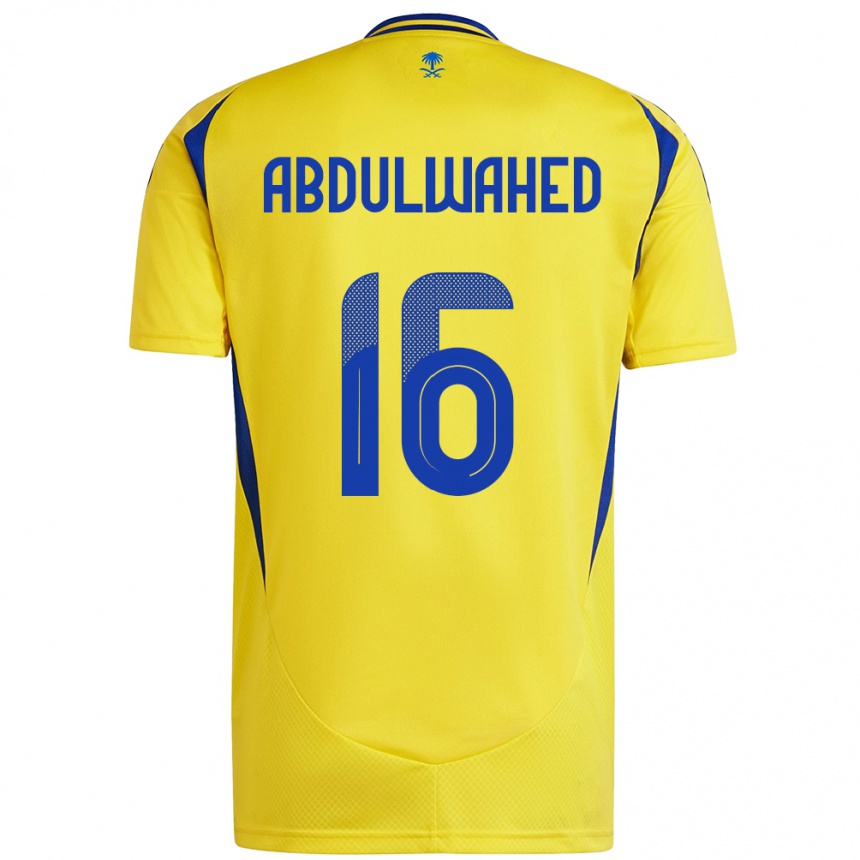 Enfant Football Maillot Ghader Abdulwahed #16 Jaune Bleu Tenues Domicile 2024/25