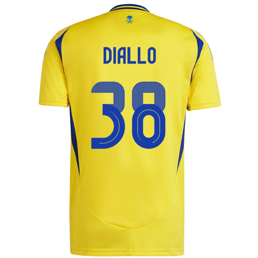 Enfant Football Maillot Aminata Diallo #38 Jaune Bleu Tenues Domicile 2024/25