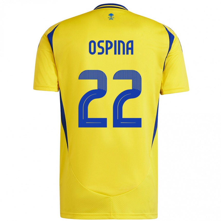 Enfant Football Maillot David Ospina #22 Jaune Bleu Tenues Domicile 2024/25