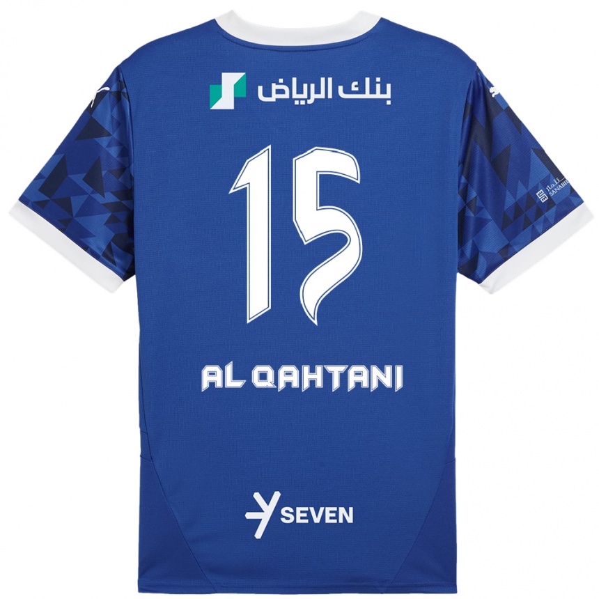 Enfant Football Maillot Mohammed Al-Qahtani #15 Bleu Foncé Blanc Tenues Domicile 2024/25