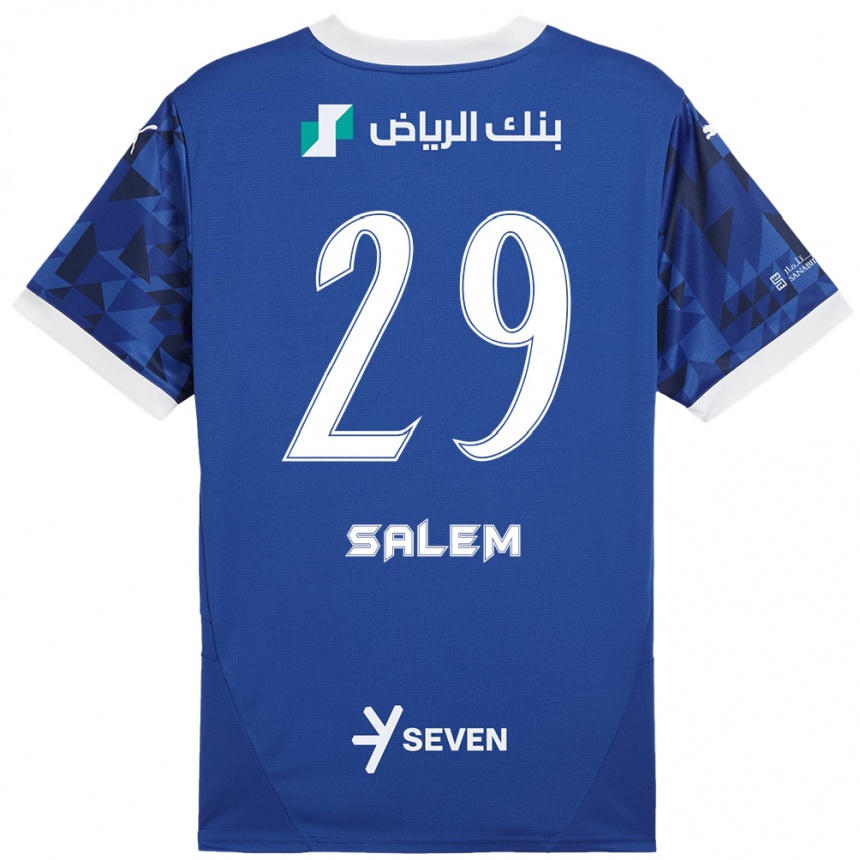 Enfant Football Maillot Salem Al-Dawsari #29 Bleu Foncé Blanc Tenues Domicile 2024/25