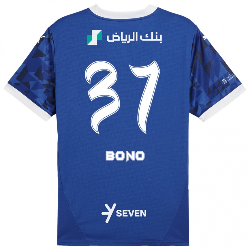 Enfant Football Maillot Bono #37 Bleu Foncé Blanc Tenues Domicile 2024/25