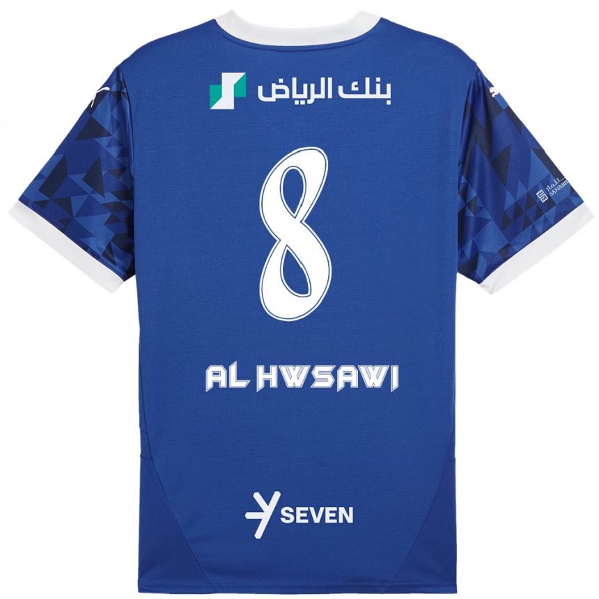 Enfant Football Maillot Al Bandari Al-Hwsawi #8 Bleu Foncé Blanc Tenues Domicile 2024/25