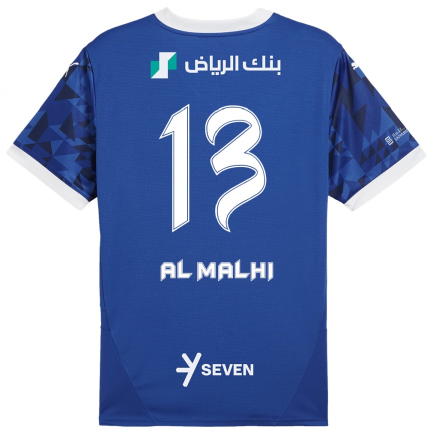 Enfant Football Maillot Al Muhra Al-Malhi #13 Bleu Foncé Blanc Tenues Domicile 2024/25