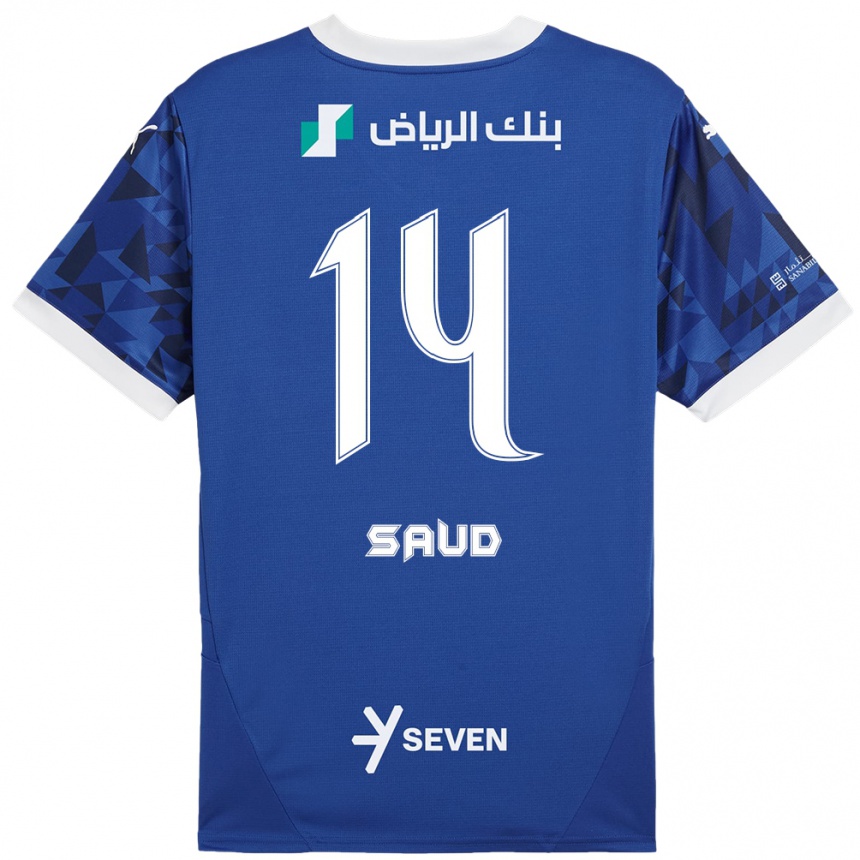 Enfant Football Maillot Nouf Saud #14 Bleu Foncé Blanc Tenues Domicile 2024/25