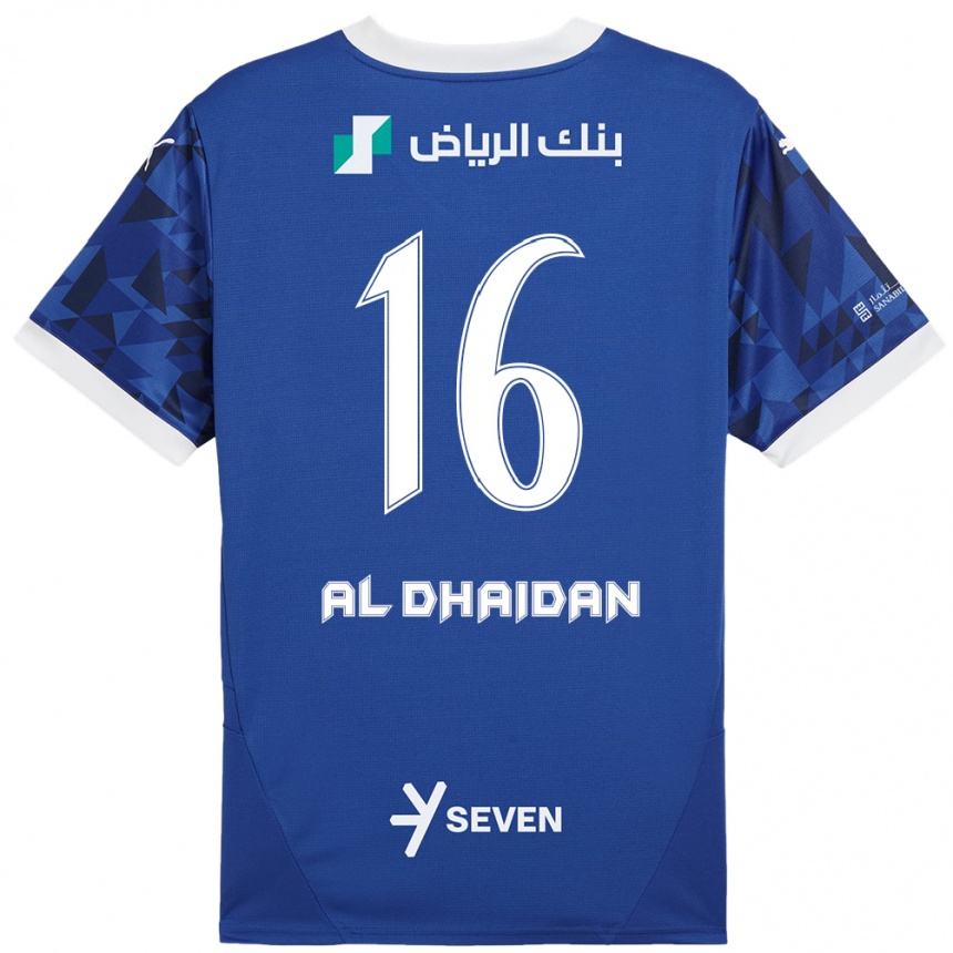 Enfant Football Maillot Nadia Al-Dhaidan #16 Bleu Foncé Blanc Tenues Domicile 2024/25