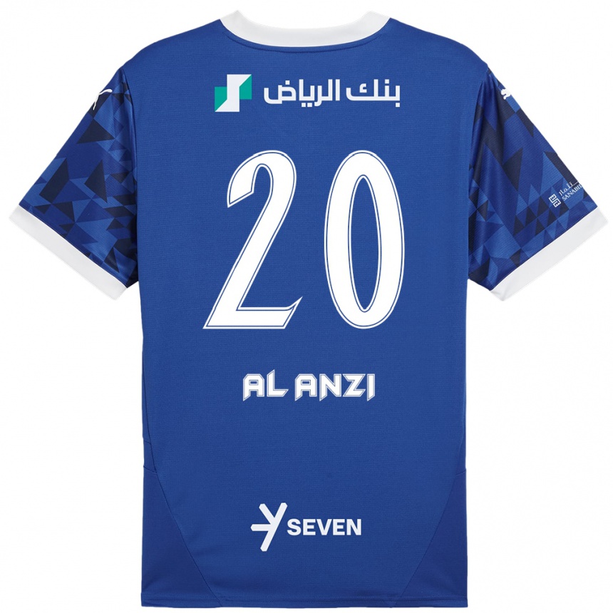 Enfant Football Maillot Areej Al-Anzi #20 Bleu Foncé Blanc Tenues Domicile 2024/25