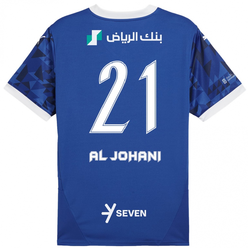 Enfant Football Maillot Joury Al-Johani #21 Bleu Foncé Blanc Tenues Domicile 2024/25