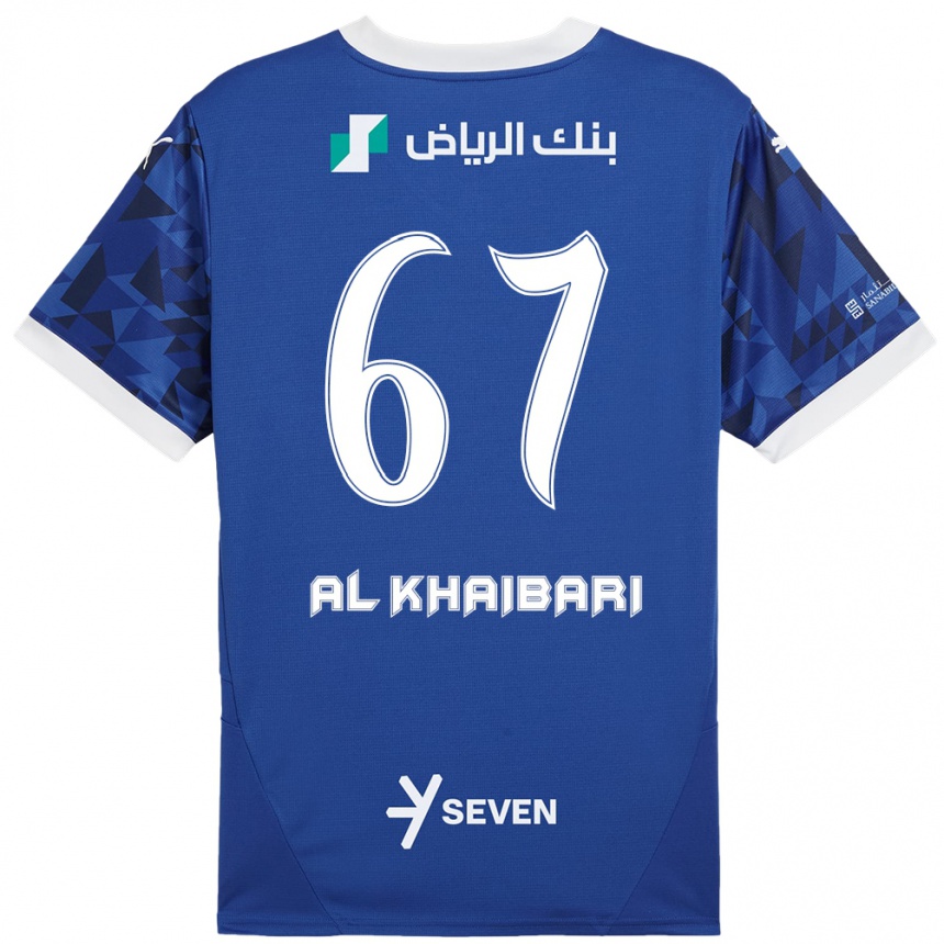 Enfant Football Maillot Mohammed Al-Khaibari #67 Bleu Foncé Blanc Tenues Domicile 2024/25