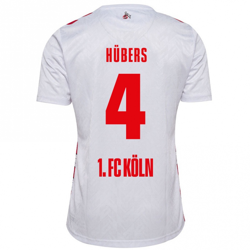 Enfant Football Maillot Timo Hübers #4 Blanc Rouge Tenues Domicile 2024/25