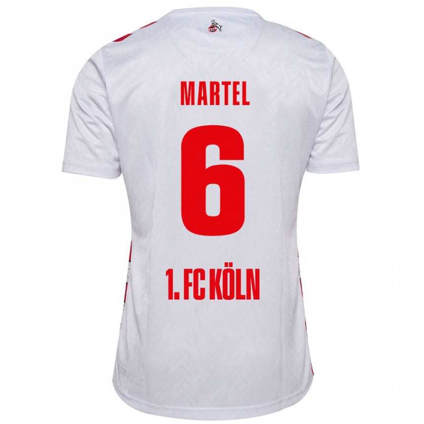 Enfant Football Maillot Eric Martel #6 Blanc Rouge Tenues Domicile 2024/25