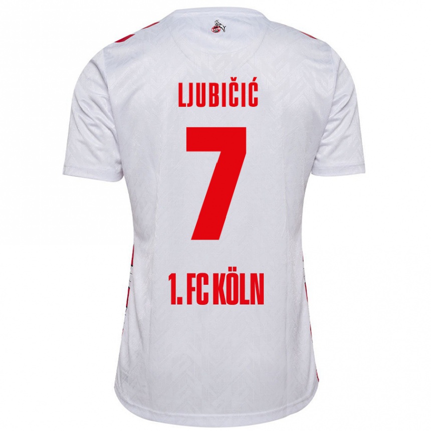 Enfant Football Maillot Dejan Ljubicic #7 Blanc Rouge Tenues Domicile 2024/25