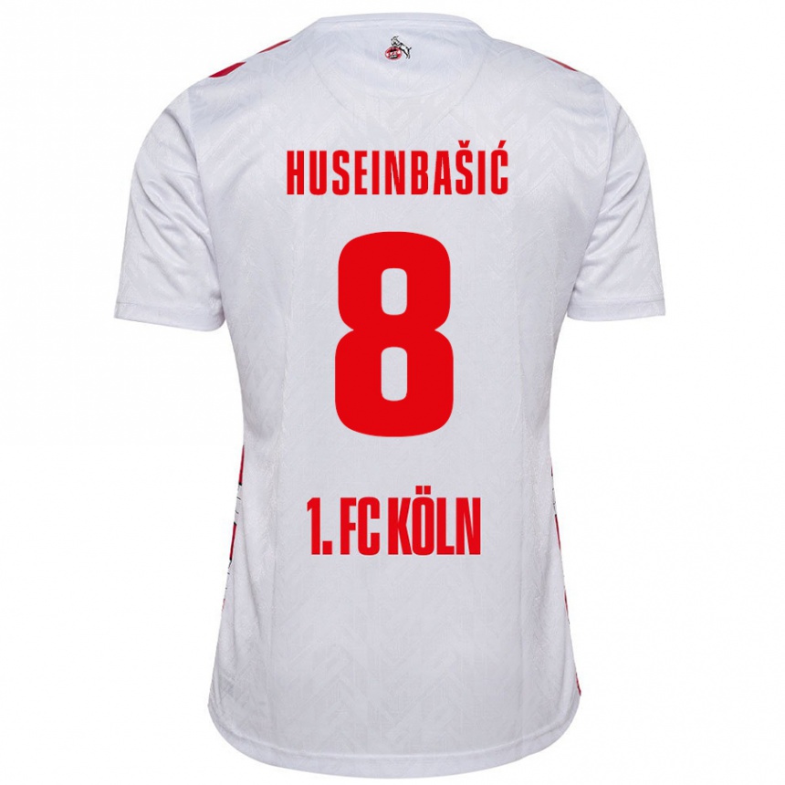 Enfant Football Maillot Denis Huseinbasic #8 Blanc Rouge Tenues Domicile 2024/25